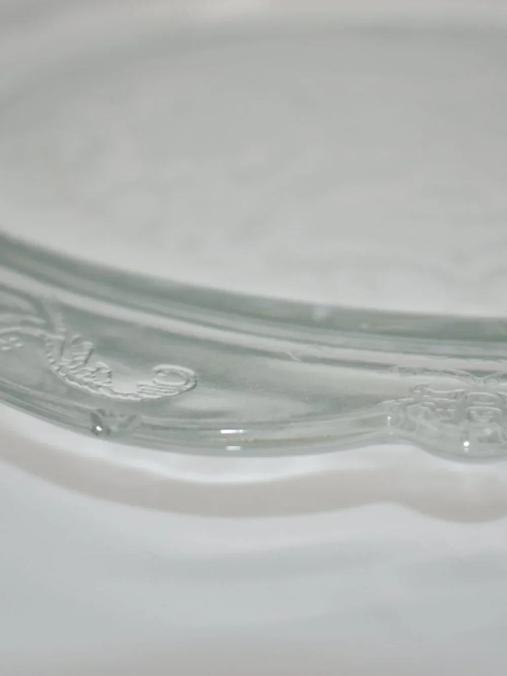 Vintage Indiana Glass Company Clear Dinner Plates Floral Scroll (4 Available)